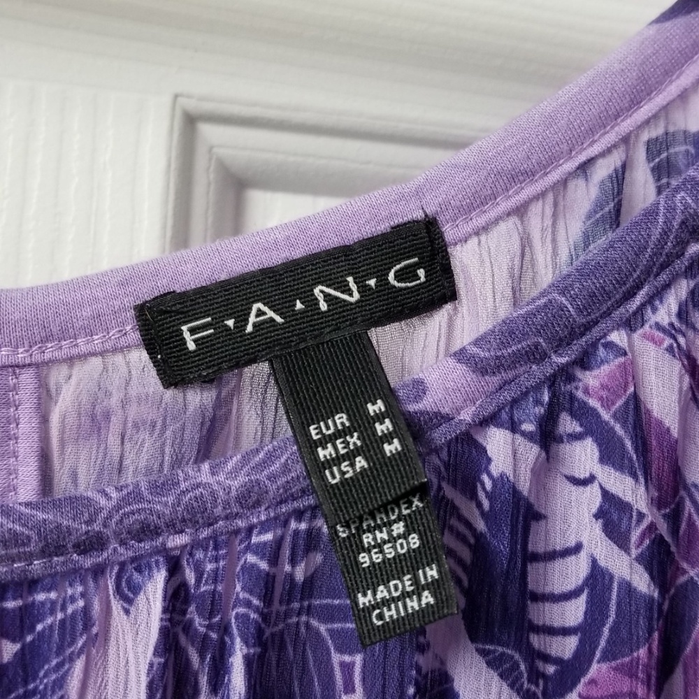 Sheer Purple Floral Tunic - Picture 4 of 5